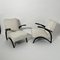 Set of Czechian Art Deco Black Laquered Lounge Chairs attributed to J. Halabala for Up Závody, 1930s, Image 16