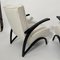 Set of Czechian Art Deco Black Laquered Lounge Chairs attributed to J. Halabala for Up Závody, 1930s, Image 13