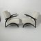Set of Czechian Art Deco Black Laquered Lounge Chairs attributed to J. Halabala for Up Závody, 1930s, Image 15