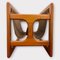 Danish Magazine Rack in Teak and Leather with Double Storage Compartment attributed to Aksel Kjersgaard for Salin Möbler, 1960s 2