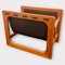 Danish Magazine Rack in Teak and Leather with Double Storage Compartment attributed to Aksel Kjersgaard for Salin Möbler, 1960s 8