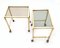 Brass and Smoked Glass Nightstands on Casters, 1970s, Set of 2, Image 3