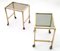 Brass and Smoked Glass Nightstands on Casters, 1970s, Set of 2, Image 2