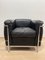 Sillón Club LC2 de cuero negro con estructura cromada de Le Corbusier para Cassina, 1965, Imagen 4