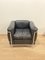 Sillón Club LC2 de cuero negro con estructura cromada de Le Corbusier para Cassina, 1965, Imagen 10