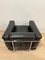 Sillón Club LC2 de cuero negro con estructura cromada de Le Corbusier para Cassina, 1965, Imagen 11