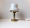 Mid-Century Opaline Glass and Brass Table Lamp by ABO, 1970s 1