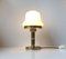 Mid-Century Opaline Glass and Brass Table Lamp by ABO, 1970s 2