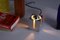 Kleine quadratische Vintage Tischlampe aus Metall von Hala, 1980er 7