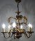 Lustre Palmier Hollywood Regency en Métal Doré, 1960s 9