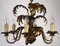 Lustre Palmier Hollywood Regency en Métal Doré, 1960s 2