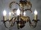 Lustre Palmier Hollywood Regency en Métal Doré, 1960s 10