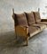 Brutalist Oak and Velvet Throne Sofa in the style of Guillerme Et Chambron, 1950s 12