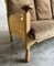 Brutalist Oak and Velvet Throne Sofa in the style of Guillerme Et Chambron, 1950s 9