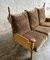 Brutalist Oak and Velvet Throne Sofa in the style of Guillerme Et Chambron, 1950s 8