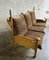 Brutalist Oak and Velvet Throne Sofa in the style of Guillerme Et Chambron, 1950s 10