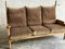 Brutalist Oak and Velvet Throne Sofa in the style of Guillerme Et Chambron, 1950s 6