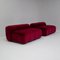 Canapé Strips en Velours Rouge Cerise par Cini Boeri pour Arflex, 1960s, Set de 2 2