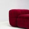 Kirschrotes Samt Strips Sofa von Cini Boeri für Arflex, 1960er, 2er Set 7