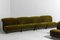 Italian Modular Sofa in Lush Green Velvet with Minimalist Frame, 1970s, Set of 5 8