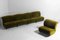 Italian Modular Sofa in Lush Green Velvet with Minimalist Frame, 1970s, Set of 5 3