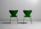 Chaises en Tissu Vert Foncé par Arne Jacobsen pour Fritz Hansen, 1980s, Set de 4 3
