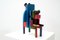 Pierre Caille, Escultura policromada escolar belga, años 80, madera pintada, Imagen 2