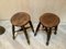 Set of Early Rustic Elm Wood Stools, 1920s 3