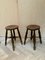 Set of Early Rustic Elm Wood Stools, 1920s 6