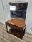 Art Deco Dressing Table in Briarwood with Mirror and Pink Glass Top, 1930s 3