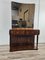Art Deco Dressing Table in Briarwood with Mirror and Pink Glass Top, 1930s 4