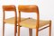 Sillas de comedor modelo 75 danesas de teca de Niels O. Moller, años 50. Juego de 2, Imagen 9
