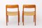 Sillas de comedor modelo 75 danesas de teca de Niels O. Moller, años 50. Juego de 2, Imagen 8