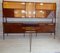 Bookcase Bar Cabinet with Folding Table in Mahogany and Brass, 1950s 4