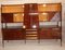 Bookcase Bar Cabinet with Folding Table in Mahogany and Brass, 1950s 3