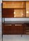 Bookcase Bar Cabinet with Folding Table in Mahogany and Brass, 1950s 16
