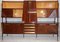 Bookcase Bar Cabinet with Folding Table in Mahogany and Brass, 1950s 1