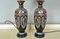 Große Meiji Era Tischlampen in Schwarzer Cloisonne Emaille Vase, Japan, 2er Set 5