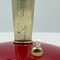 Mid-Century Modern Cone Metal Lamp with Red Base & Golden Shade, 1950s 4
