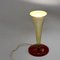 Mid-Century Modern Cone Metal Lamp with Red Base & Golden Shade, 1950s 10