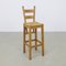 Vintage Barstools in Massive Oak and Rattan, 1970s Set of 4 2
