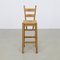 Vintage Barstools in Massive Oak and Rattan, 1970s Set of 4 3