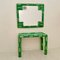 Mid-Century Modern Green Ceramic Console Table with Mirror, 1970, Set of 2 1