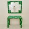 Mid-Century Modern Green Ceramic Console Table with Mirror, 1970, Set of 2 2