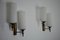 Brass and Opaline Wall Lamps attributed to Stilnovo, Italy, 1960s, Set of 2 9