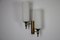 Brass and Opaline Wall Lamps attributed to Stilnovo, Italy, 1960s, Set of 2 6
