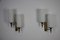 Brass and Opaline Wall Lamps attributed to Stilnovo, Italy, 1960s, Set of 2 4