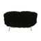 Mid-Century Italian Wooden and Goat Fur Bench, Image 1