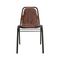Vintage Black Lacquered Steel & Leather Dining Chairs, Set of 10, Image 4