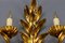 Hollywood Regency Style Gilt Metal and Crystal Glass Sconces, 1970s, Set of 2 3